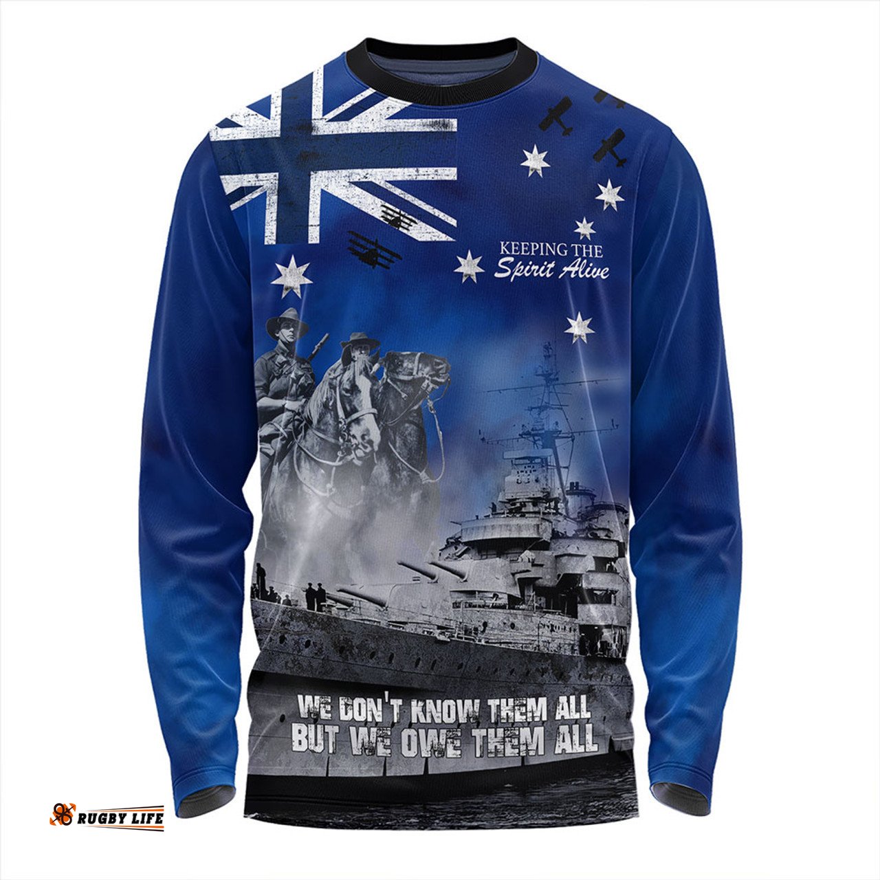 Amazing Aussie Australia Remember All The Battles Fought Blue Long Sleeve T-shirt