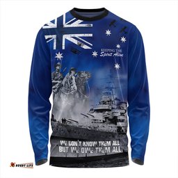 Amazing Aussie Australia Remember All The Battles Fought Blue Long Sleeve T-shirt
