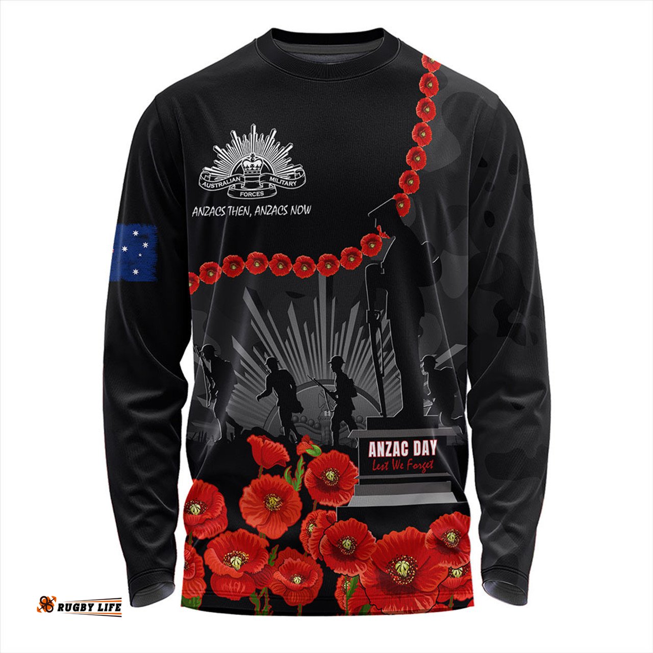 Amazing Aussie Australia Anzac Day Anzac Day Lest We Forget Camouflage Pattern Long Sleeve T-shirt