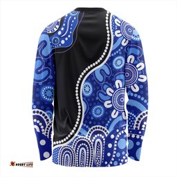 Amazing Aussie Australia Aboriginal Dot Painting Blue Long Sleeve T-shirt