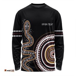 Amazing Aussie Australia Rainbow Serpent Aboriginal Custom Dreamtime Mother of Life Black Long Sleeve T-shirt
