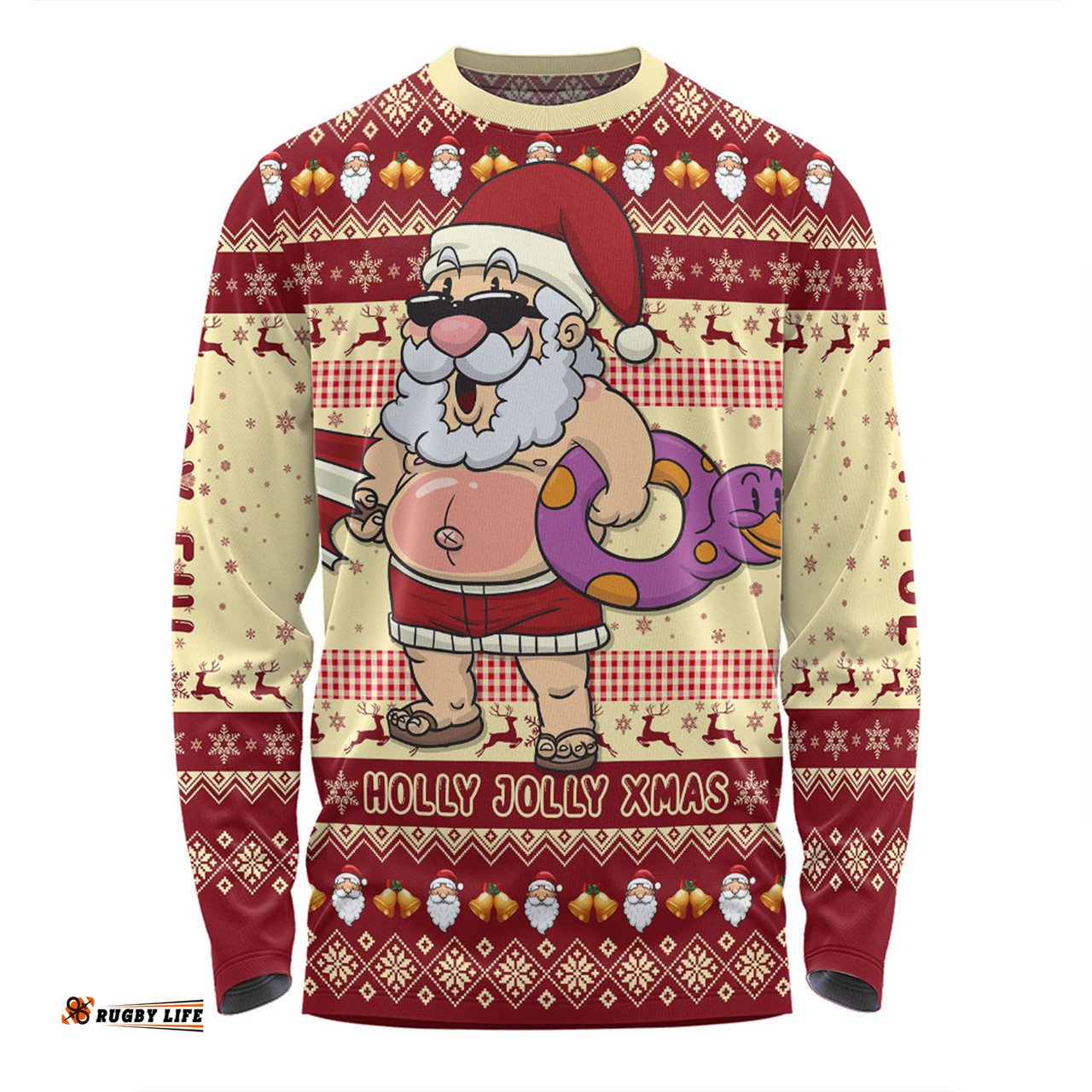 Amazing Aussie Australia Christmas Custom Aussie Christmas Santa Summer Vibes Long Sleeve T-shirt