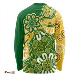 Amazing Aussie Australia Aboriginal Dot Design Kangaroo Long Sleeve T-shirt