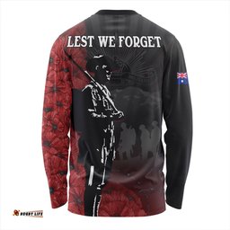 Amazing Aussie Australia Anzac Day Lest We Forget Soldier Stencil Art Long Sleeve T-shirt
