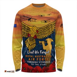 Amazing Aussie Australia Anzac Day Lest We Forget Royal Australian Air Force Long Sleeve T-shirt