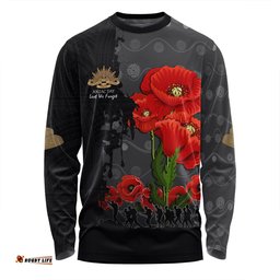 Amazing Aussie Australia Anzac Day Custom Australian And New Zealand Warriorsers In Flanders Fields Poppy Flowers V2 Long Sleeve T-shirt