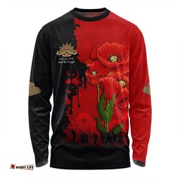 Amazing Aussie Australia Anzac Day Custom Australian And New Zealand Warriorsers In Flanders Fields Poppy Flowers Long Sleeve T-shirt