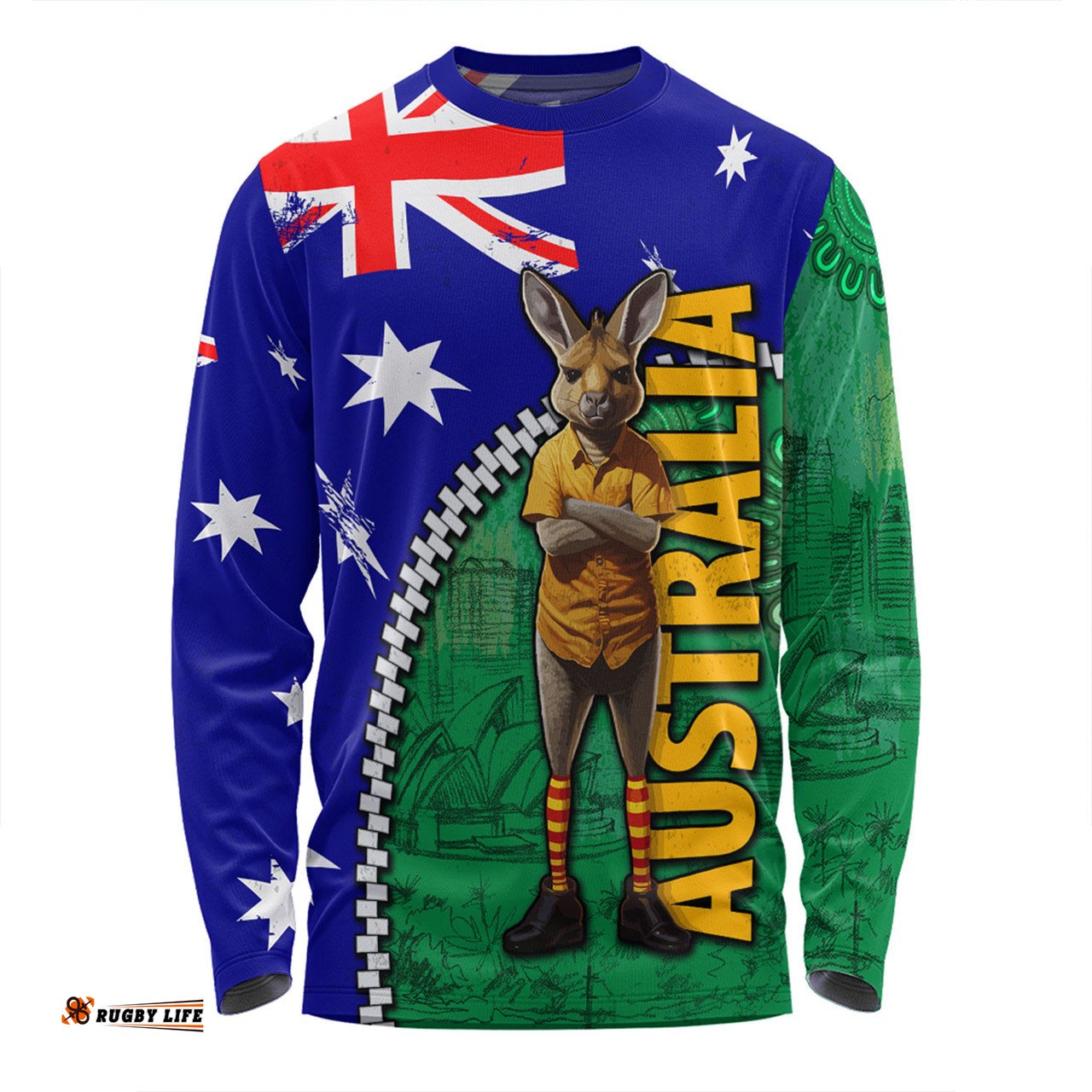 Amazing Aussie Australia Custom Kangaroo Happy Australia Day Long Sleeve T-shirt