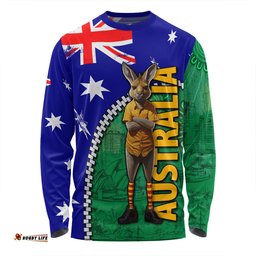 Amazing Aussie Australia Custom Kangaroo Happy Australia Day Long Sleeve T-shirt
