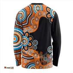 Amazing Aussie Australia Aboriginal Indigenous Dot Painting Orange Long Sleeve T-shirt