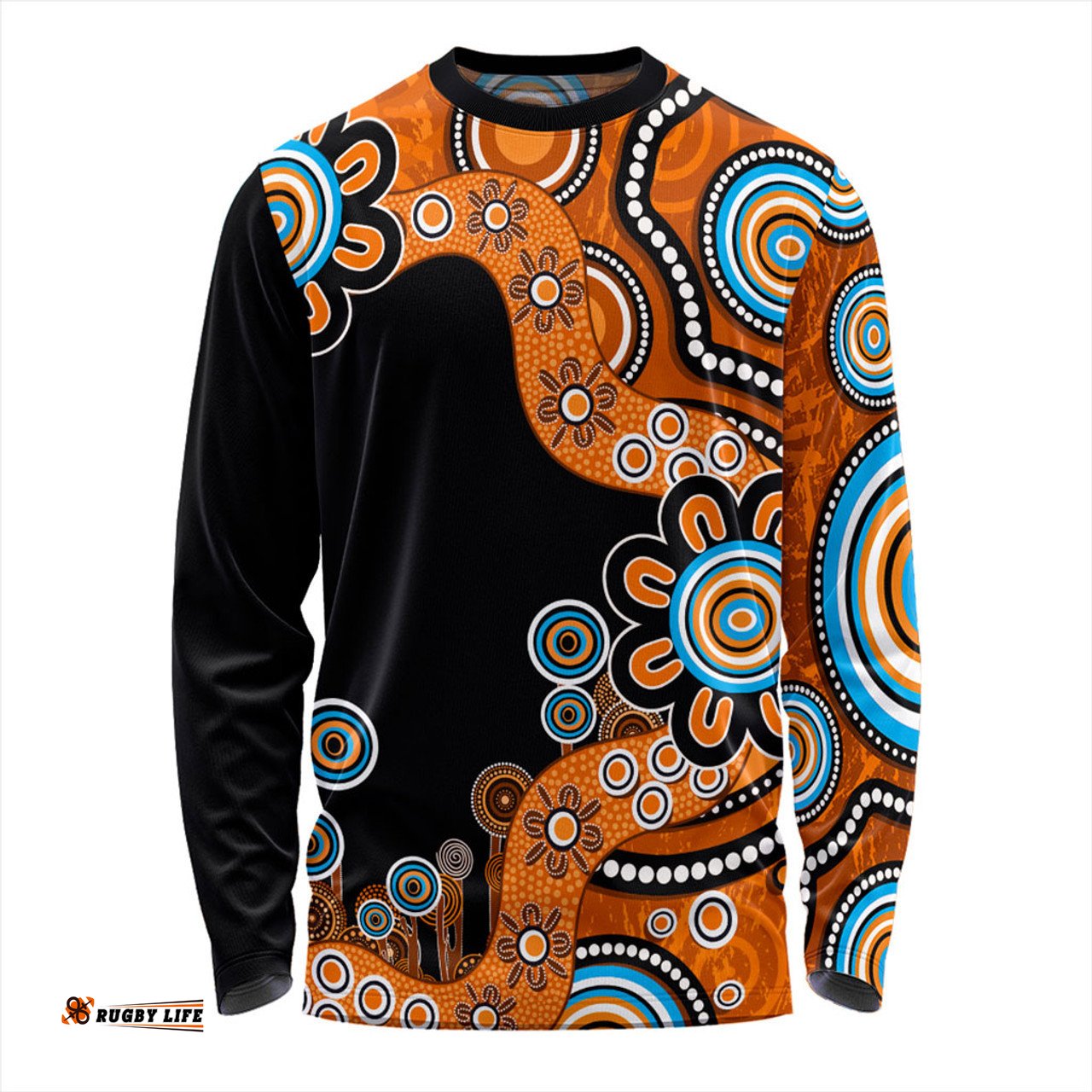 Amazing Aussie Australia Aboriginal Indigenous Dot Painting Orange Long Sleeve T-shirt