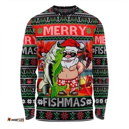 Amazing Aussie Australia Christmas Fishing Merrry Fishmas Angler Santa Claus Long Sleeve T-shirt