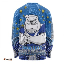 Amazing Aussie Canterbury Bankstown Bulldogs Custom Custom With Aboriginal Inspired Style Of Dot Painting Patterns Long Sleeve T-shirt