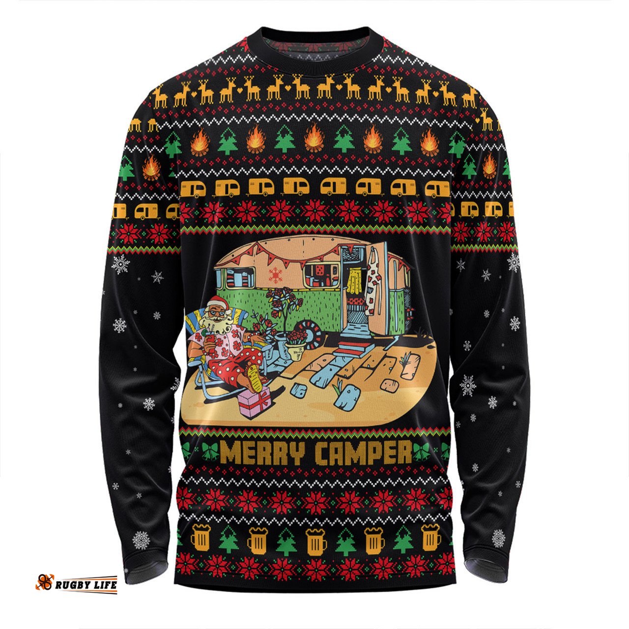 Amazing Aussie Australia Christmas Custom Aussie Christmas Merry Campers Long Sleeve T-shirt
