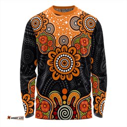 Amazing Aussie Australia Aboriginal Indigenous Dot Style Design Cuture Long Sleeve T-shirt