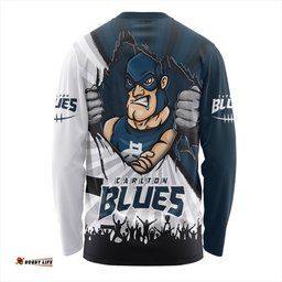 Amazing Aussie Carlton Breaking Through Fan Design Long Sleeve T-shirt