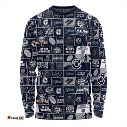 Amazing Aussie Carlton Legacy Of The Pride Comic Style Long Sleeve T-shirt