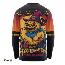 Amazing Aussie Brisbane Lions Dark Pumpkin Halloween Spirit Long Sleeve T-shirt