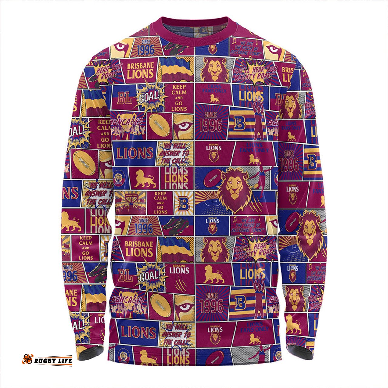 Amazing Aussie Brisbane Lions Legacy Of The Pride Comic Style Long Sleeve T-shirt