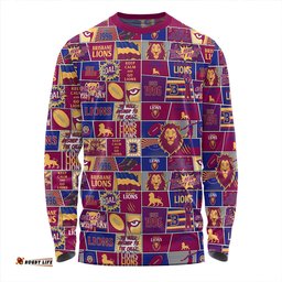 Amazing Aussie Brisbane Lions Legacy Of The Pride Comic Style Long Sleeve T-shirt