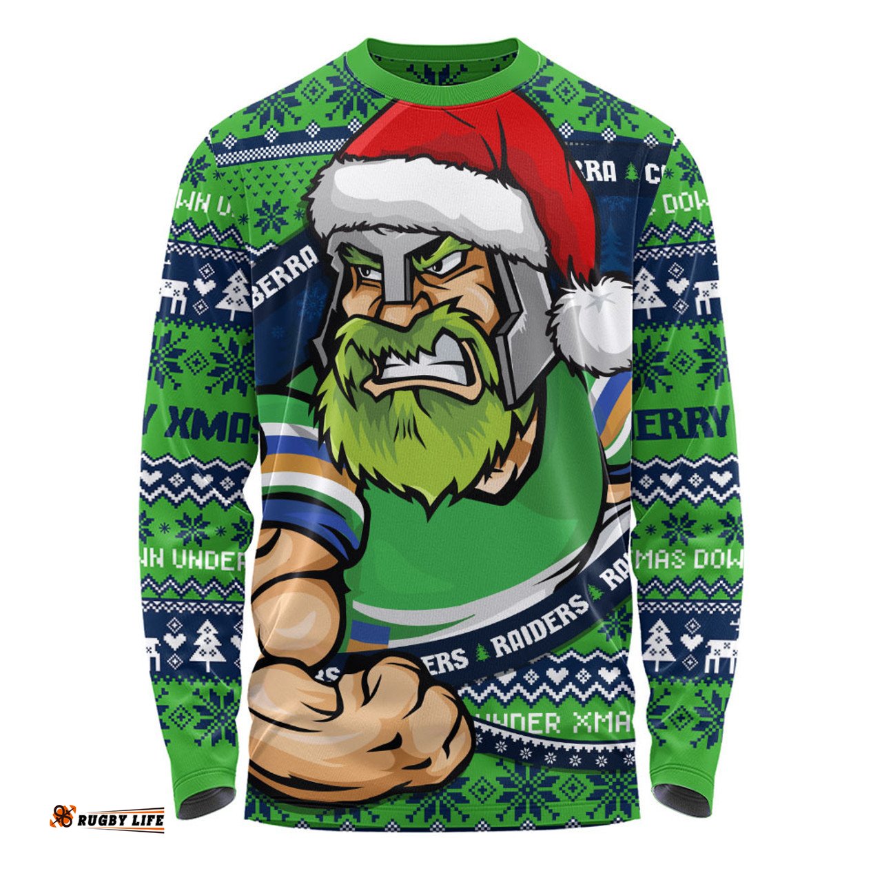 Amazing Aussie Canberra Raiders Ugly Knit Style For Christmas Game Fans Long Sleeve T-shirt
