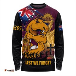 Amazing Aussie Brisbane Broncos Fearless ANZAC Defender Long Sleeve T-shirt