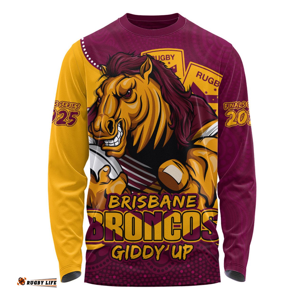 Amazing Aussie Brisbane Broncos Battle For Glory Rugby Finals Edition Long Sleeve T-shirt