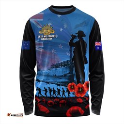 Amazing Aussie Australia Sailing Into History The ANZAC Spirit Long Sleeve T-shirt