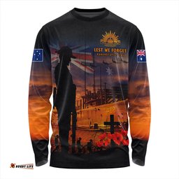 Amazing Aussie Australia Sunset Of Sacrifice And Remembrance Day Honor Orange Long Sleeve T-shirt