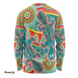 Amazing Aussie Australia Platypus Aboriginal Green Platypus With Aboriginal Art Dot Painting Patterns Inspired Long Sleeve T-shirt