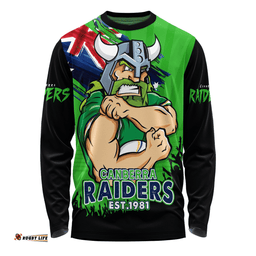 Amazing Aussie Canberra Raiders Heart Of A Fighter Tough And Fearless Long Sleeve T-shirt
