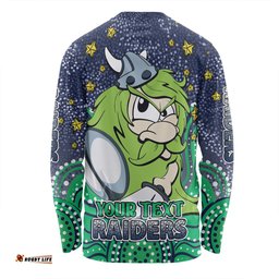 Amazing Aussie Canberra Raiders Custom Custom With Aboriginal Inspired Style Of Dot Painting Patterns Long Sleeve T-shirt