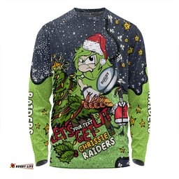 Amazing Aussie Canberra Raiders Christmas Custom Let's Get Lit Chrisse Pressie Long Sleeve T-shirt