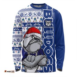 Amazing Aussie Canterbury Bankstown Bulldogs Merry Ugly Xmas Nordic Pattern Style Long Sleeve T-shirt
