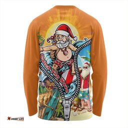 Amazing Aussie Australia Christmas Down Under Santa's Beach Escape Long Sleeve T-shirt