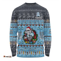Amazing Aussie Cronulla Sutherland Sharks Christmas Custom Chrissie Spirit Long Sleeve T-shirt