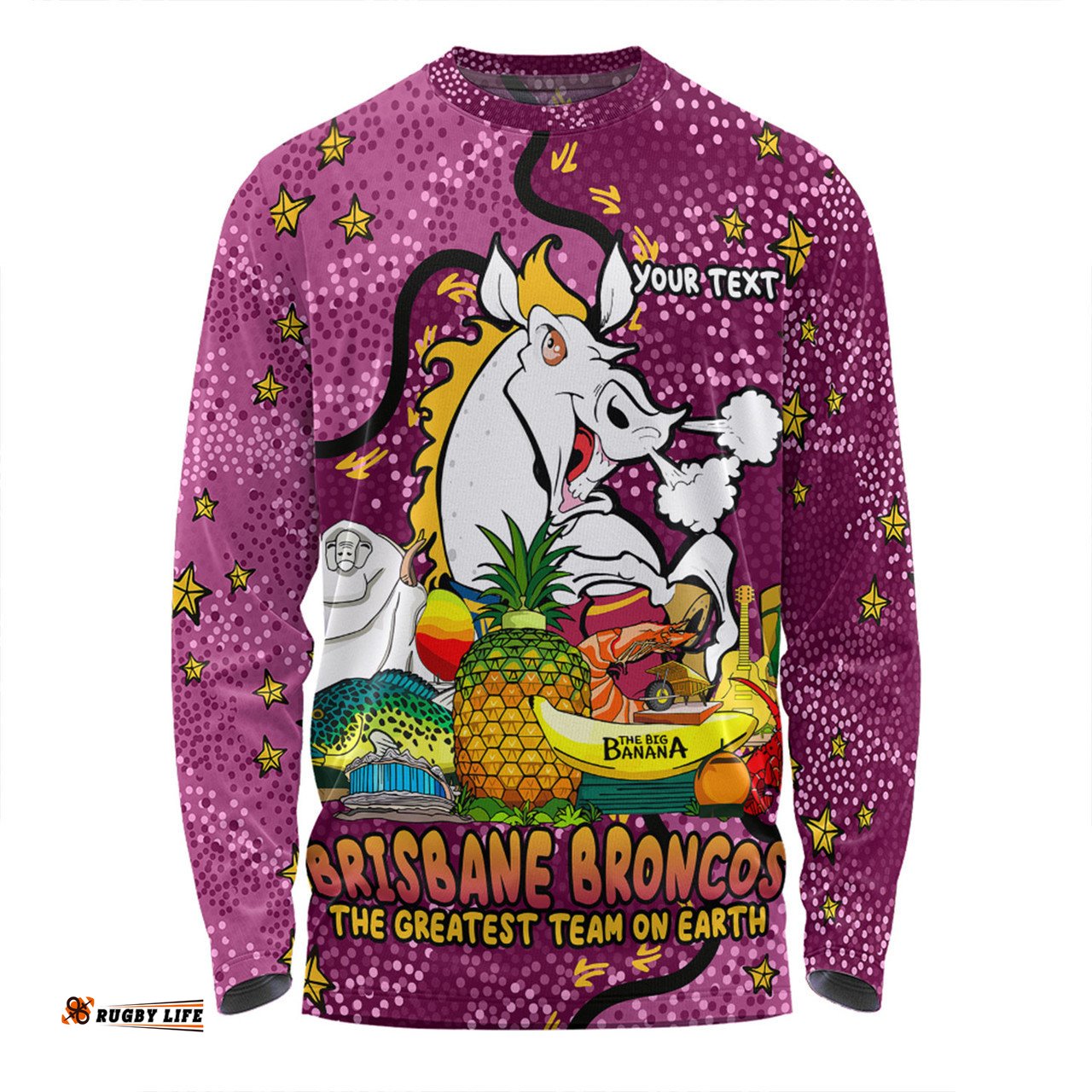 Amazing Aussie Brisbane Broncos Custom Australian Big Things Long Sleeve T-shirt