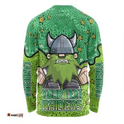 Amazing Aussie Canberra Raiders Custom Team With Dot And Star Patterns For Tough Fan Long Sleeve T-shirt