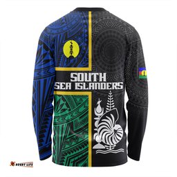 Amazing Aussie Australia South Sea Islanders New Caledonia Flag Polynesian Tattoo Style Long Sleeve T-shirt