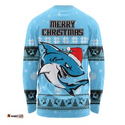 Amazing Aussie Cronulla Sutherland Sharks Christmas Custom Special Ugly Christmas Long Sleeve T-shirt