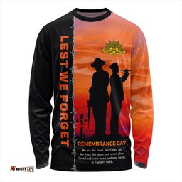 Amazing Aussie Australia Remembrance Day We Shall Not Forget We Will Remember Them Orange Long Sleeve T-shirt