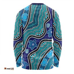 Amazing Aussie Australia Turtles Aboriginal Custom Dreamtime River And Turtles Dot Art Painting Long Sleeve T-shirt