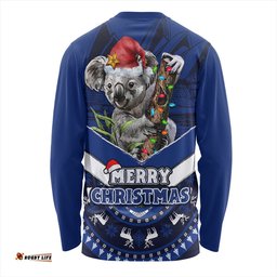 Amazing Aussie Australia Holiday Koala Merry Christmas Blue Long Sleeve T-shirt