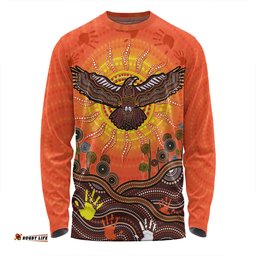 Amazing Aussie Australia Indigenous Flying Eagle With Aboriginal Dot Art Long Sleeve T-shirt