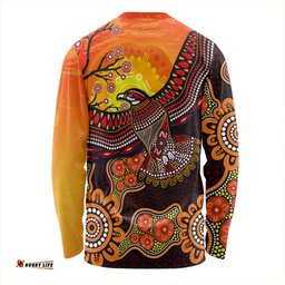 Amazing Aussie Australia Eagle Aboriginal Dot Painting Traditional Long Sleeve T-shirt