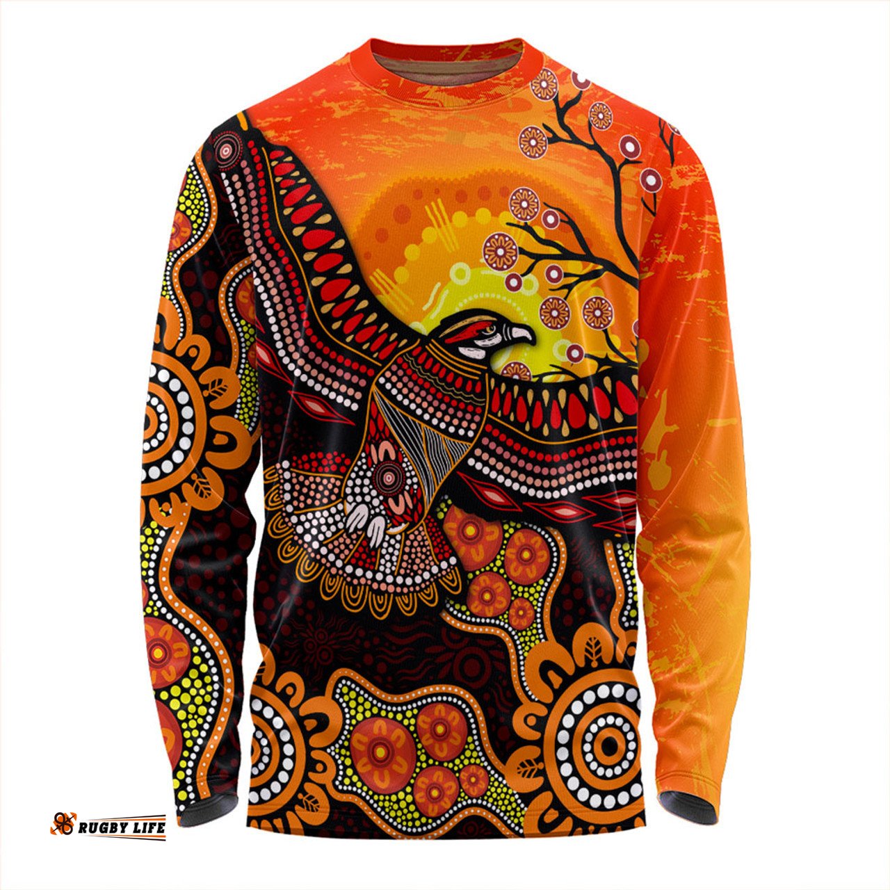 Amazing Aussie Australia Eagle Aboriginal Dot Painting Traditional Long Sleeve T-shirt