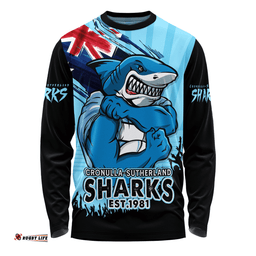 Amazing Aussie Cronulla Sutherland Sharks Heart Of A Fighter Tough And Fearless Long Sleeve T-shirt