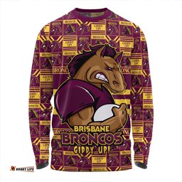 Amazing Aussie Brisbane Broncos Champion���s Pride Comic Style Long Sleeve T-shirt