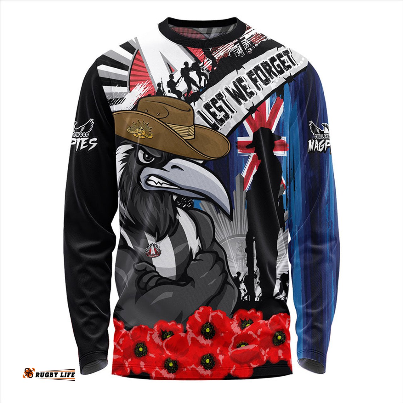 Amazing Aussie Collingwood Anzac Day Honor United In Spirit Long Sleeve T-shirt