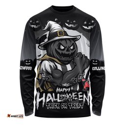 Amazing Aussie Collingwood Dark Pumpkin Halloween Spirit Long Sleeve T-shirt